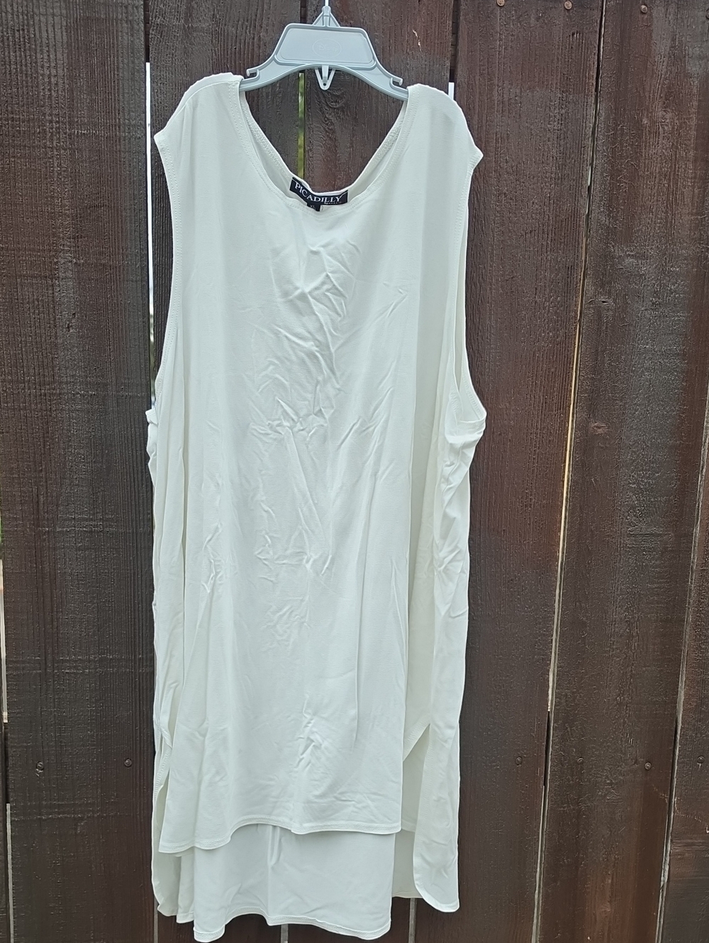 Picadilly Fashion Cream Sleeveless Tunic Blouse